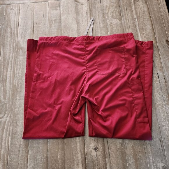 Wonder Work Mens Red Scrub Pants Drawstring Waist FSU Embroidery Large - Picture 12 of 12